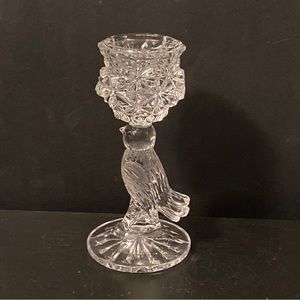 Hofbauer Byrdes  Lead Crystal Bird Candle Stick Holder West Germany Vintage